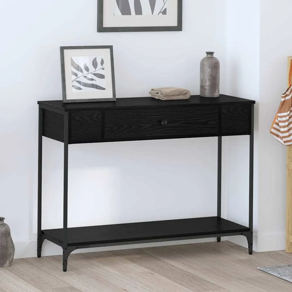vidaXL Τραπέζι κονσόλας Other Μαύρη δρυς 100 x 34.5 x 75 εκ.