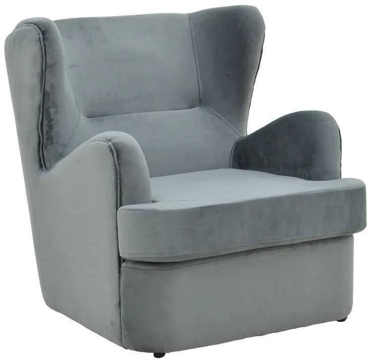 Πολυθρόνα Regalo pakoworld βελούδο σε ανθρακί απόχρωση 75x88x85εκ