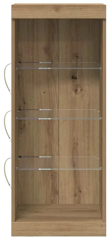 vidaXL Πλευρικό Τραπέζι LED Artisan Oak 41 x 37 x 100 εκ