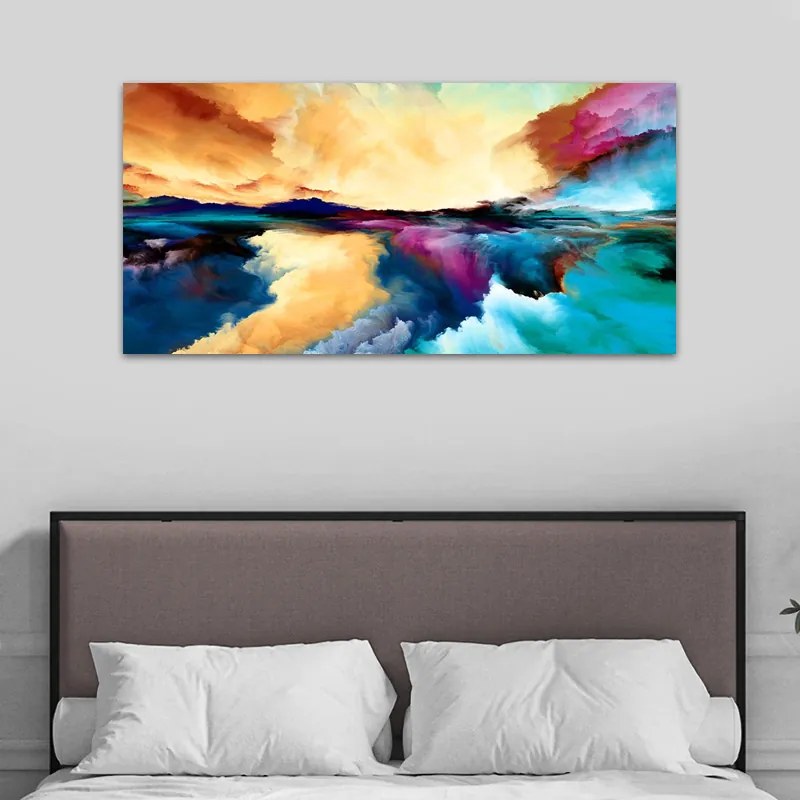 Πίνακας σε καμβά \&quot;Abstract Clouds\&quot; Megapap ψηφιακής εκτύπωσης 120x50x3εκ. - GP052-0082