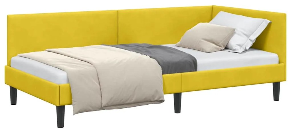 vidaXL Κρεβάτι Γωνίας Άλλο με κεφαλάρι Κίτρινο 90 x 200 cm