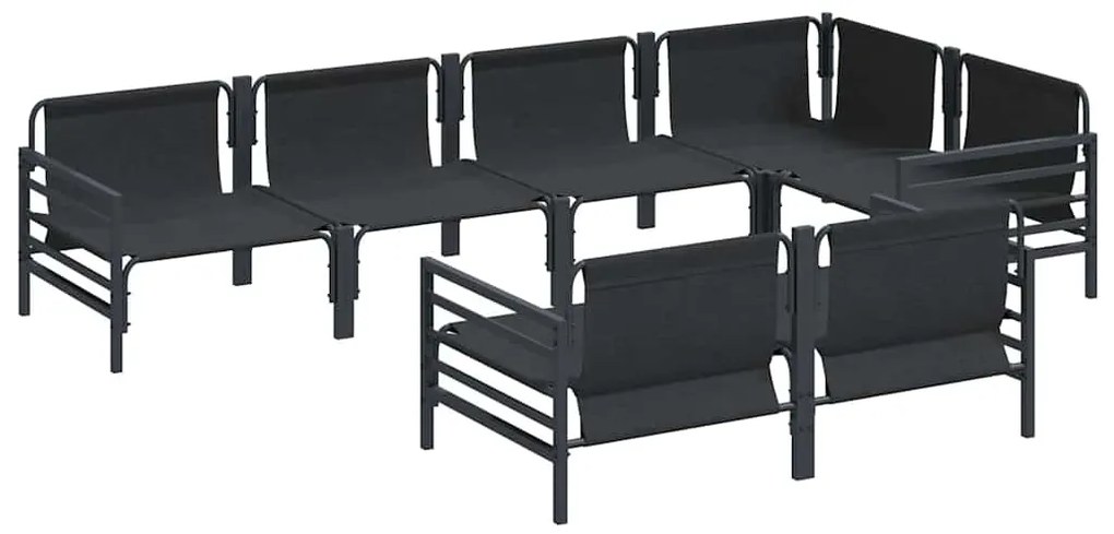 vidaXL Σετ Καναπέ Κήπου με μαξιλάρι 7 pcs Ανθρακί Ατσάλι & ύφασμα