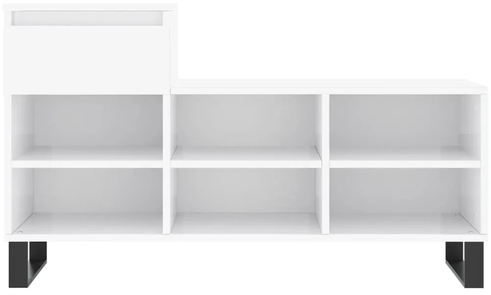 vidaXL Παπουτσοθήκη Γυαλιστερό Λευκό 102x36x60 εκ. Επεξεργασμένο Ξύλο