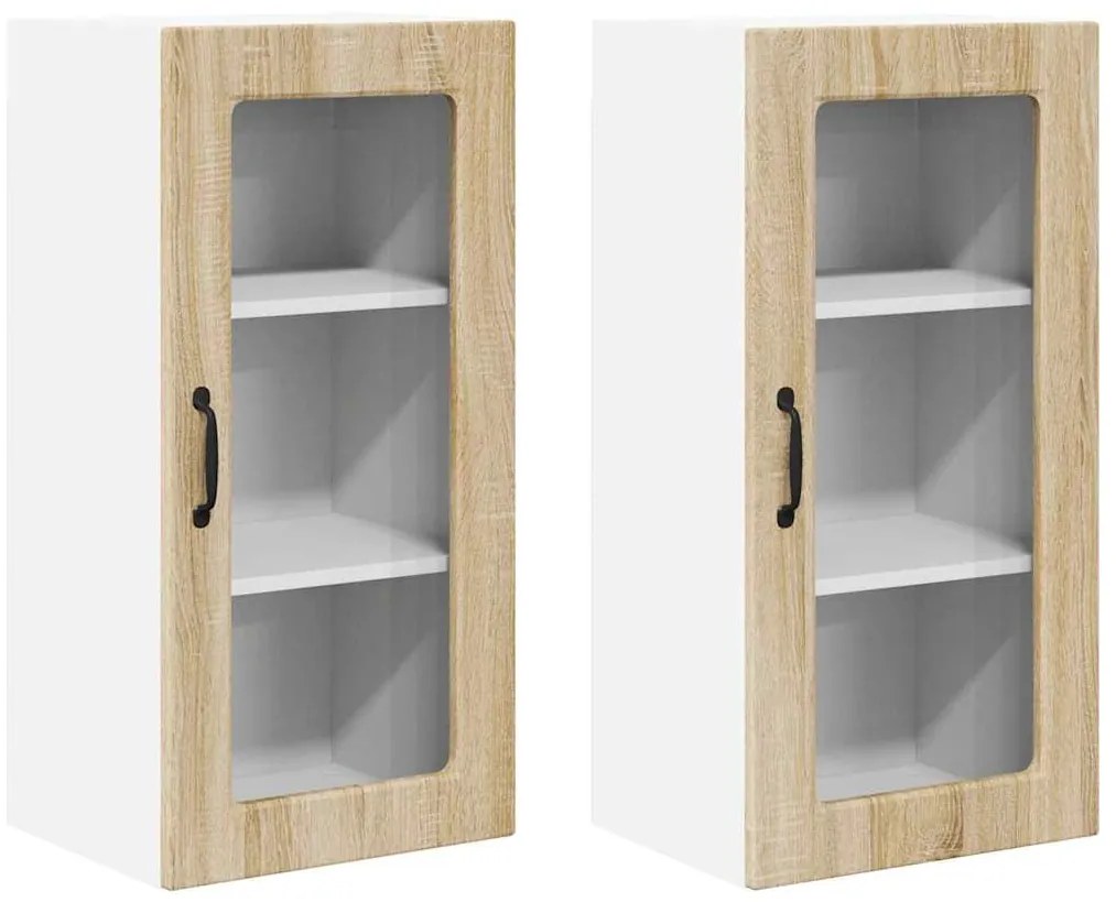 vidaXL Ντουλάπα Κουζίνας 2 pcs Δρύς Sonoma 40 x 31 x 80 εκ.