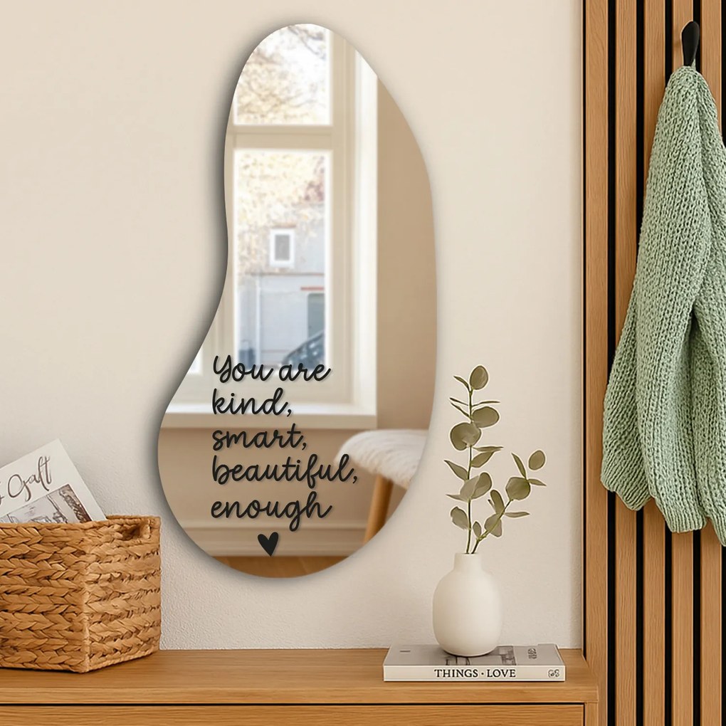 Αυτοκόλλητο για καθρέφτη S3 – You are kind, smart, beautiful, enough. (Handwritting)