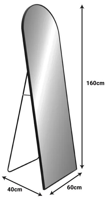 Καθρέπτης Lorens I Inart μαύρο αλουμίνιο 60x40x160εκ