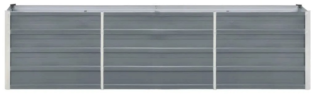 vidaXL Ζαρντινιέρα Υπερυψωμένη Γκρι 240x40x45 εκ. Γαλβανισμ. Χάλυβας