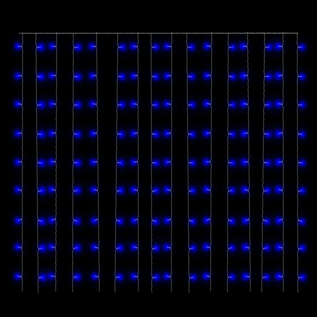 vidaXL Κουρτίνα LED Φωτάκια 300 LED Μπλε 3 x 3 μ. 8 Λειτουργίες