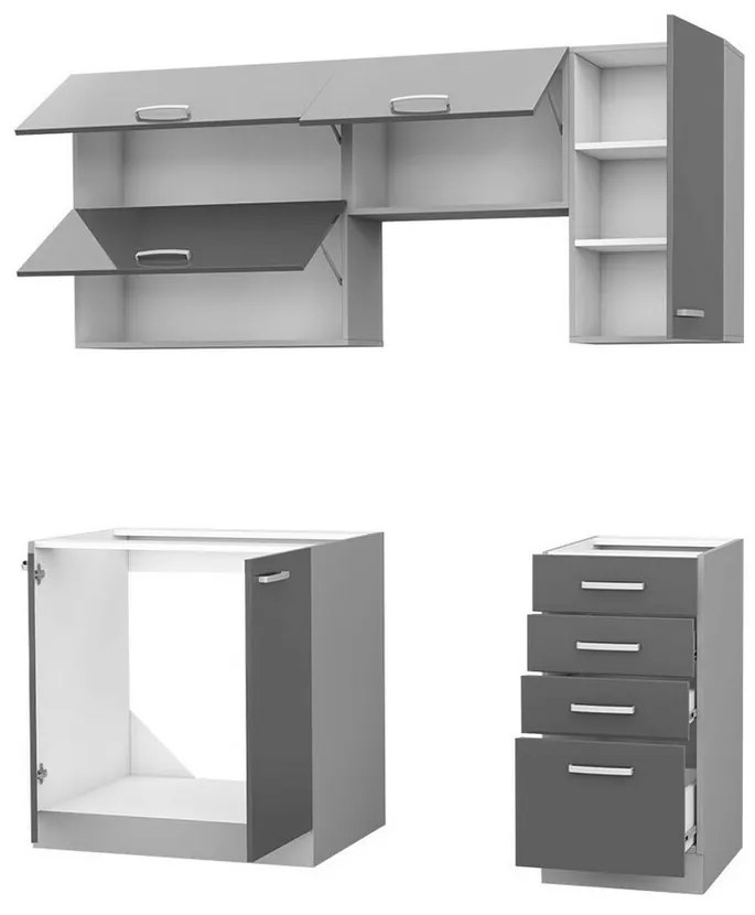Σετ κουζίνας Upa 101, 180x50cm, 91 kg, Ινοσανίδες μέσης πυκνότητας, Πλαστικοποιημένη μοριοσανίδα | Epipla1.gr