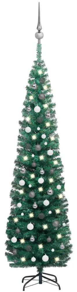 vidaXL Χριστουγεν Δέντρο Προφωτ. Τεχνητό Μπάλες Slim Πράσινο 240εκ
