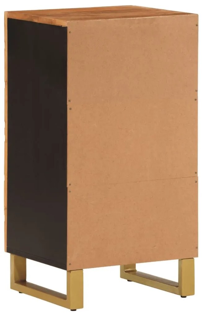 Βοηθητικό Έπιπλο Καφέ/Μαύρο 40x33,5x75 εκ. Μασίφ Ξύλο Μάνγκο - Καφέ