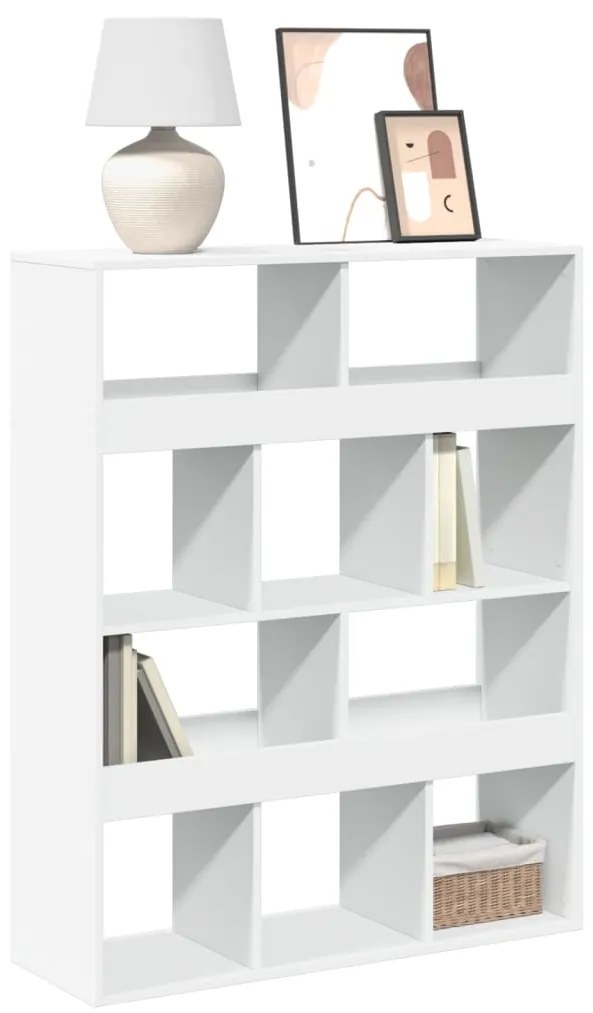 Βιβλιοθήκη Λευκή 100x33x125,5 εκ. από Επεξεργασμένο Ξύλο