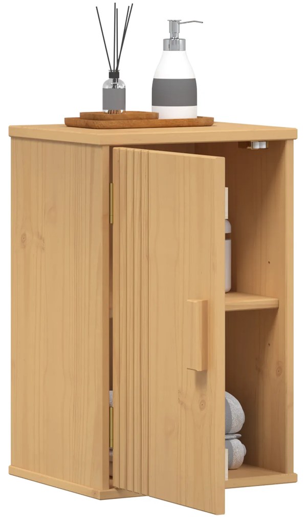 vidaXL Ντουλάπι Αποθήκευσης Μπάνιου 35x30x55 εκ από Μασίφ Ξύλο Πεύκου