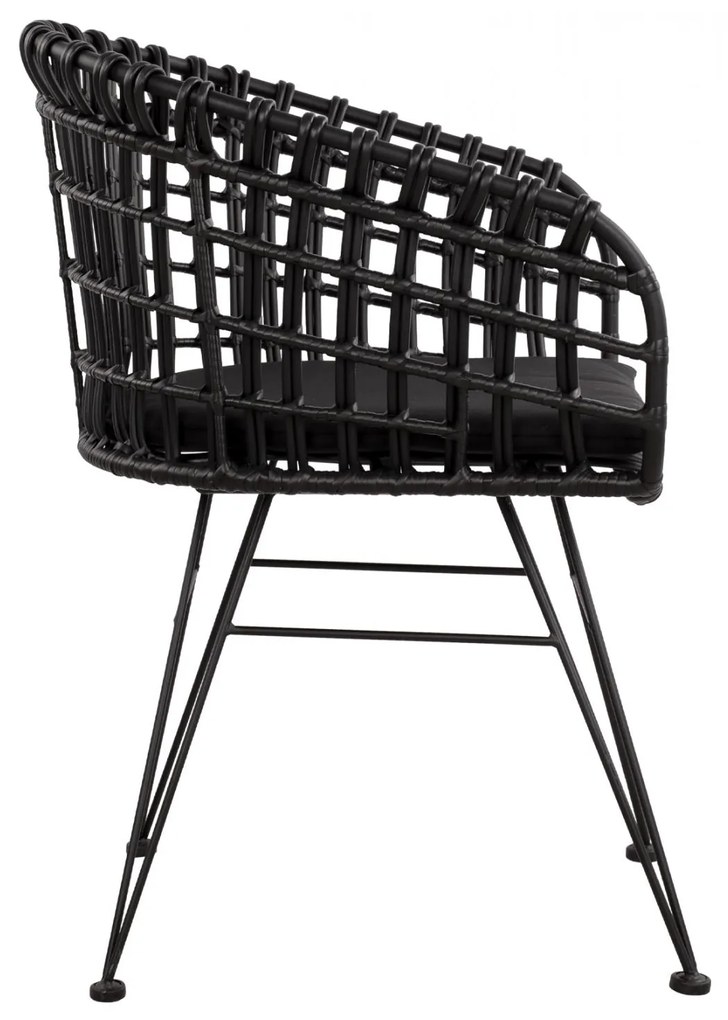 Καρέκλα - Πολυθρόνα ALLEGRA C5456.02 Μεταλλική με Wicker Μαύρο Τύπου Φωλιά 59Χ56,5Χ83Υ εκ. 59x56.5x83 εκ.