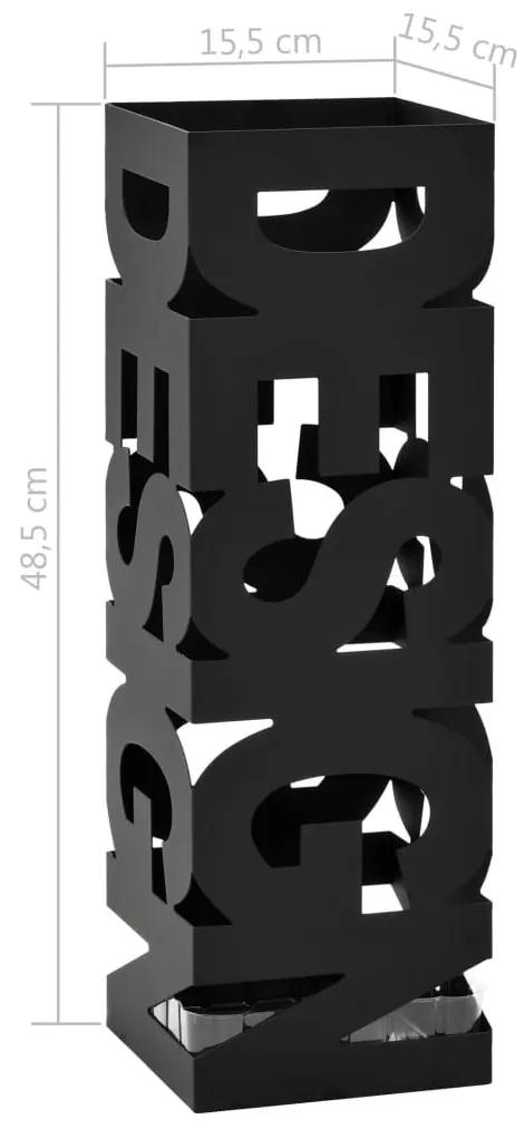 Ομπρελοθήκη με Σχέδιο Design Μαύρη Ατσάλινη - Μαύρο