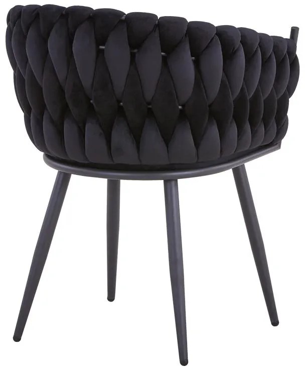 Καρέκλα Vivian μαύρο βελούδο-πόδι μαύρο μέταλλο 61x55x80εκ 2αδα 61x55x80 εκ.