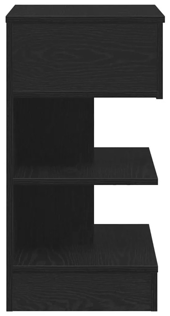 vidaXL Κομοδίνο Μαύρη δρυς 40 x 35 x 65 εκ. Επεξεργασμένο ξύλο