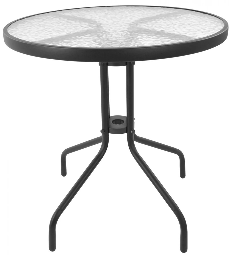 Τραπέζι LIMA Μεταλλικό Γκρί με Γυάλινη Επιφάνεια Φ70x70Υ εκ. 70x70x70 εκ.