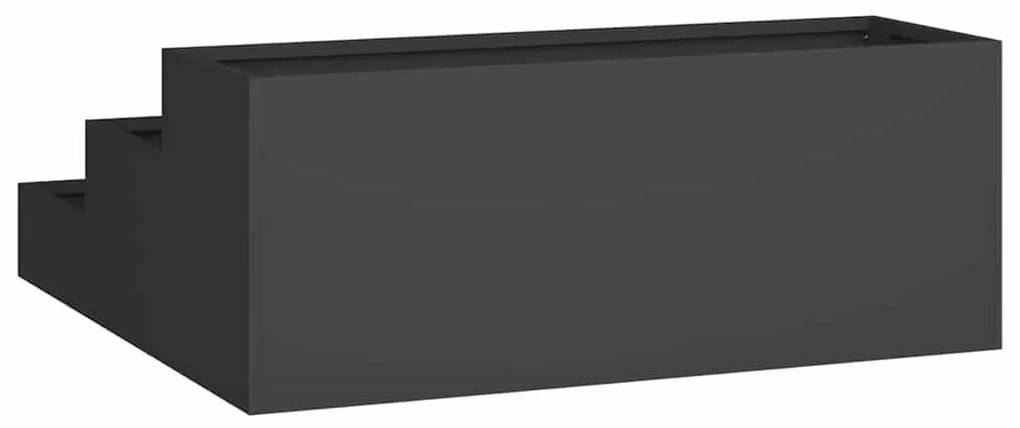 vidaXL Γλάστρα Κηπουρικής 3ης Τάξης 90x90x35 εκ. Μαύρο Ατσάλι
