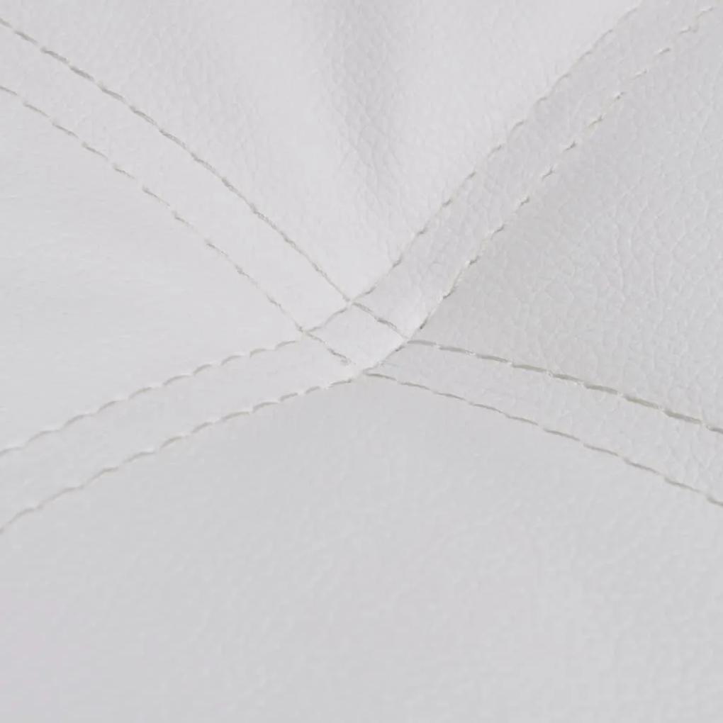 Σεζλόνγκ με Μαξιλάρι Λευκή από Συνθετικό Δέρμα - Λευκό