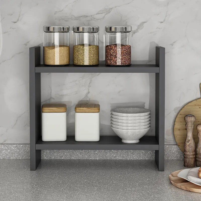 Ραφιέρα κουζίνας Denver Megapap χρώμα ανθρακί 34x10x30εκ.