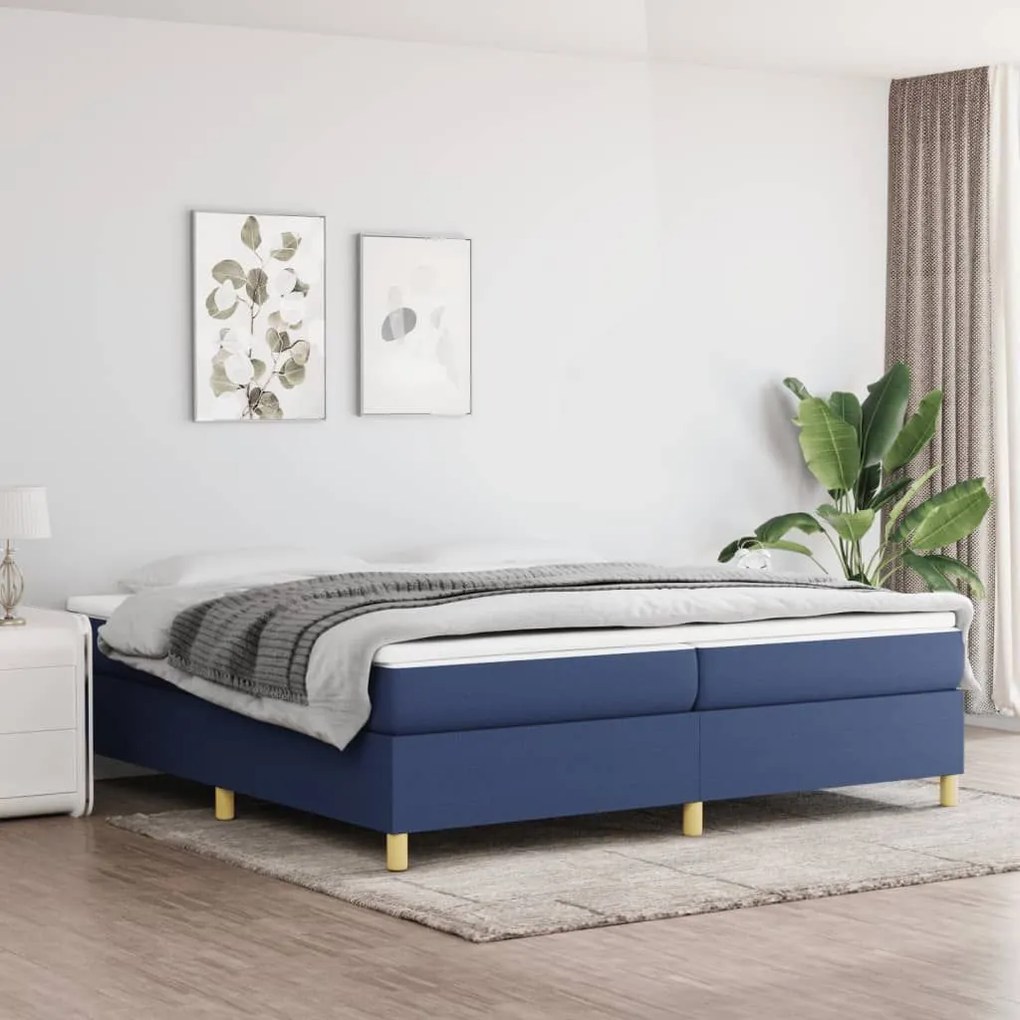 ΚΡΕΒΑΤΙ BOXSPRING ΜΕ ΣΤΡΩΜΑ ΜΠΛΕ 200X200 ΕΚ. ΥΦΑΣΜΑΤΙΝΟ 3144552