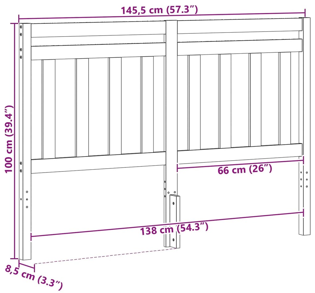 vidaXL Κεφαλάρι με κεφαλάρι Κερωτό καφέ 145,5 x 100 cm