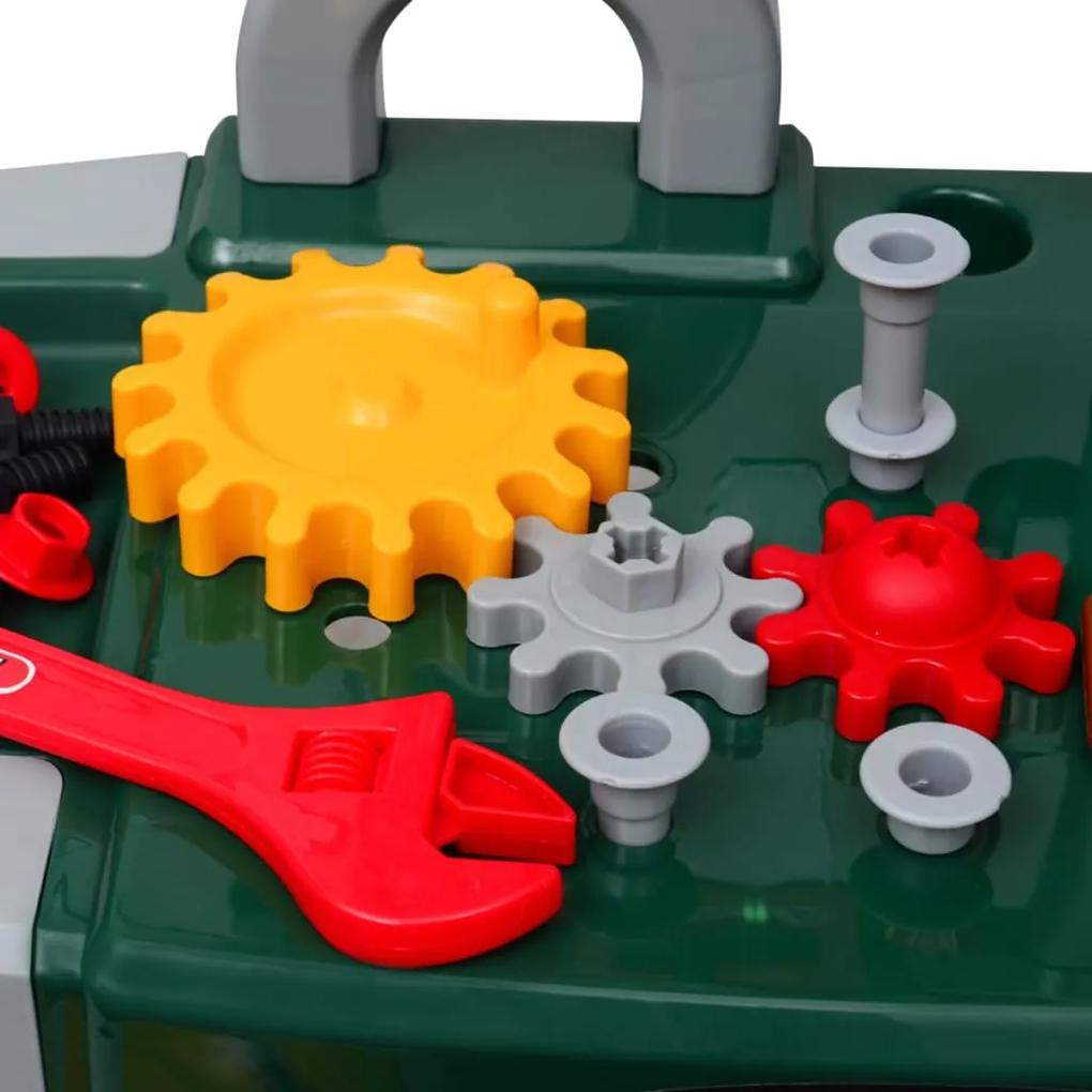 vidaXL Πάγκος Εργασίας Παιδικός Παιχνίδι με Εργαλεία Πράσινος + Γκρι