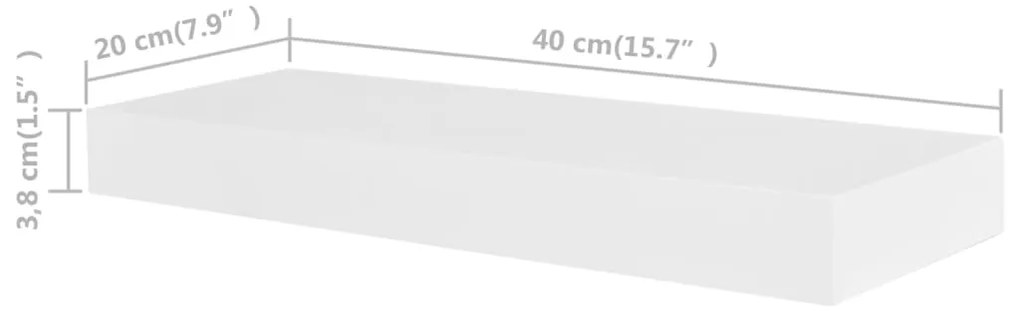 vidaXL Ράφια Τοίχου 4 τεμ. Λευκά 40 εκ.