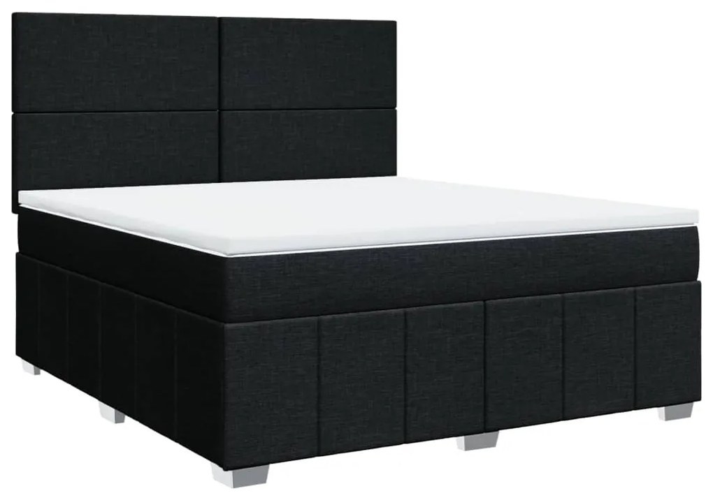 ΚΡΕΒΑΤΙ BOXSPRING ΜΕ ΣΤΡΩΜΑ ΜΑΥΡΟ 180X200 ΕΚ. ΥΦΑΣΜΑΤΙΝΟ 3294042