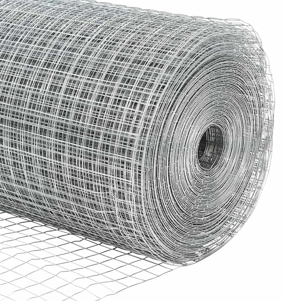 vidaXL Φράχτης με Στήλες. Ασημί 0.4 x 50 μ. Ατσάλι