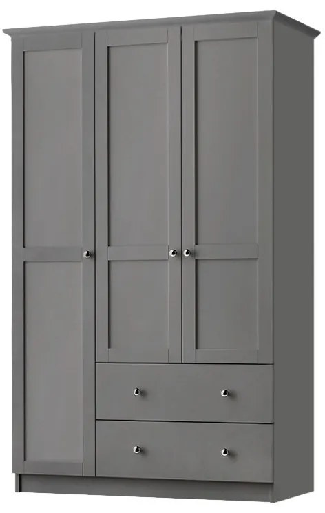 Megapap Ντουλάπα Ρούχων Emily Τρίφυλλη Ανθρακί 105x50x210εκ.