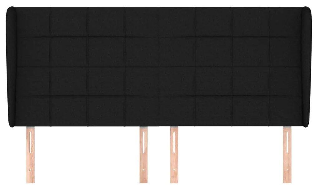 vidaXL Κεφαλάρι με Πτερύγια Μαύρο 183x23x118/128 εκ. Υφασμάτινο