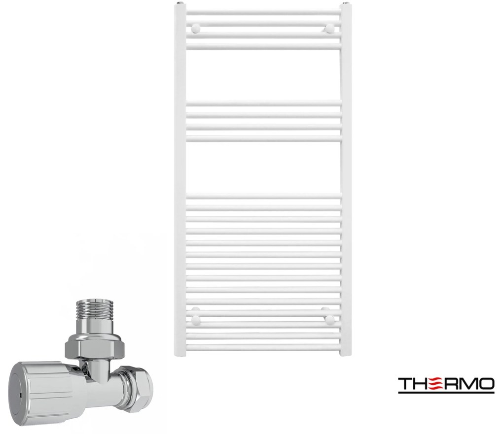 Thermo ALTO Θερμαινόμενη πετσετοκρεμάστρα από Mild Steel με υδραυλική λειτουργία, 120x60cm White