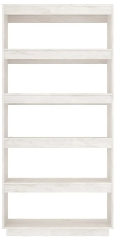 vidaXL Βιβλιοθήκη/Διαχωρ. Χώρου Λευκό 80x35x167 εκ. Μασίφ Ξύλο Πεύκου