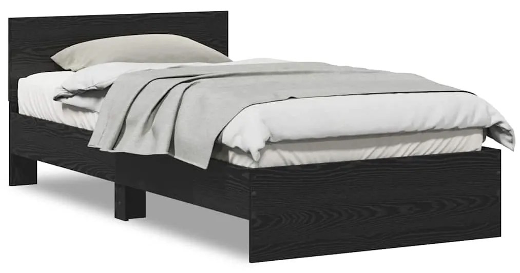 vidaXL Κρεβάτι με Κεφαλάρι Μαύρη Οξυά 100 x 200 cm Επεξεργασμένο ξύλο
