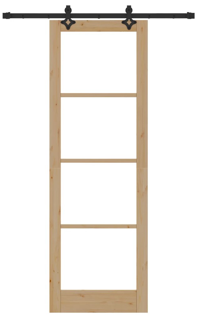 vidaXL Συρόμενη Πόρτα με Σετ Υλικών 78x232 cm Μασίφ Ξύλο Πεύκου