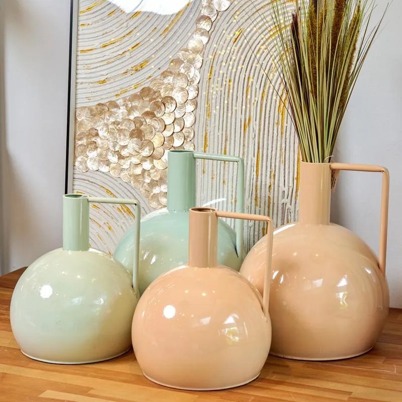 Μεταλλικό Διακοσμητικό Βάζο FL2052 Fylliana Mint - Λευκό Φ31x37 εκ. 31x31x37 εκ.