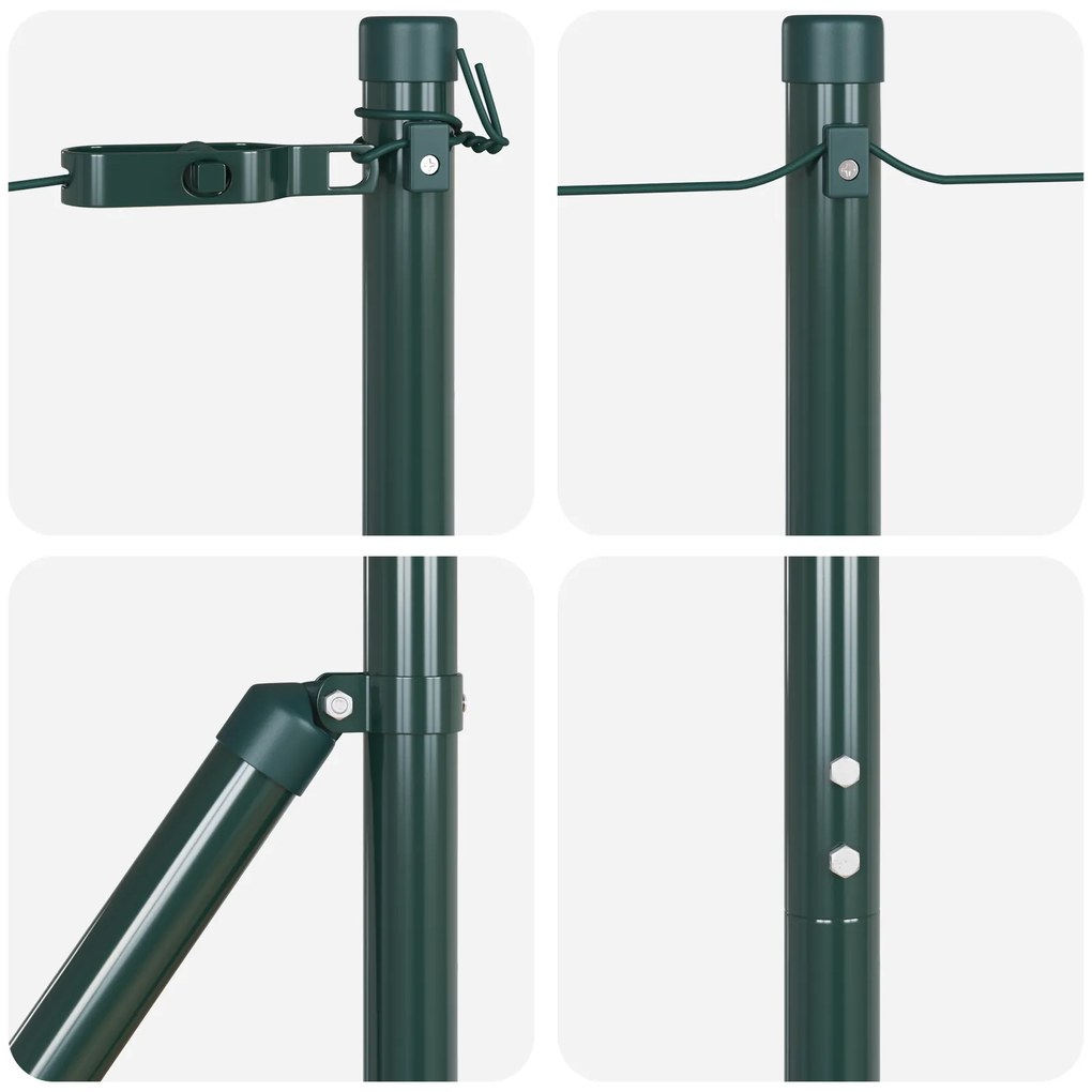 vidaXL Poste φράχτη με βάση 26 τεμάχια Ø32mm 88,5cm από γαλβανισμένο ατσάλι