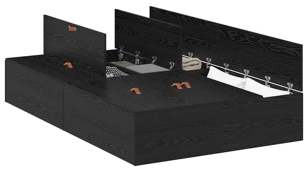 vidaXL Σκελετός Κρεβατιού Μαύρη δρυς 200 x 120 x 31.5 εκ.