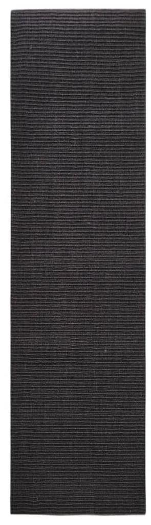 Χαλί Μαύρο 80 x 300 εκ. από Φυσικό Σιζάλ - Μαύρο