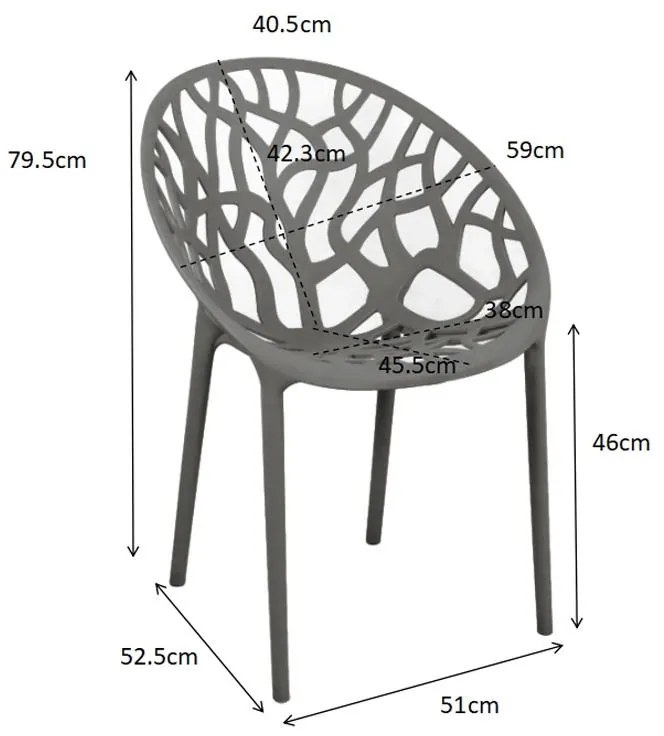 Καρέκλα - Πολυθρόνα Daren pp σε ανθρακί απόχρωση 59x60x79,5 εκ. 59x60x79.5 εκ.