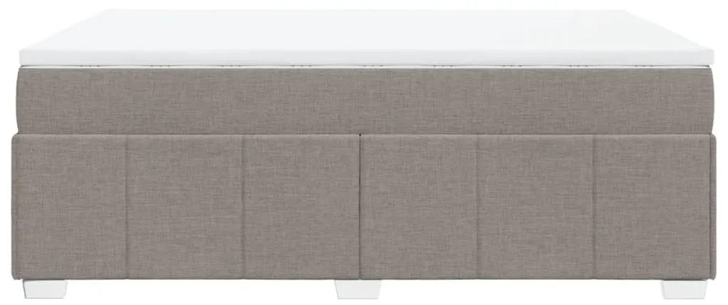 Κρεβάτι Boxspring με Στρώμα Taupe 140x190 εκ. Υφασμάτινο - Μπεζ-Γκρι