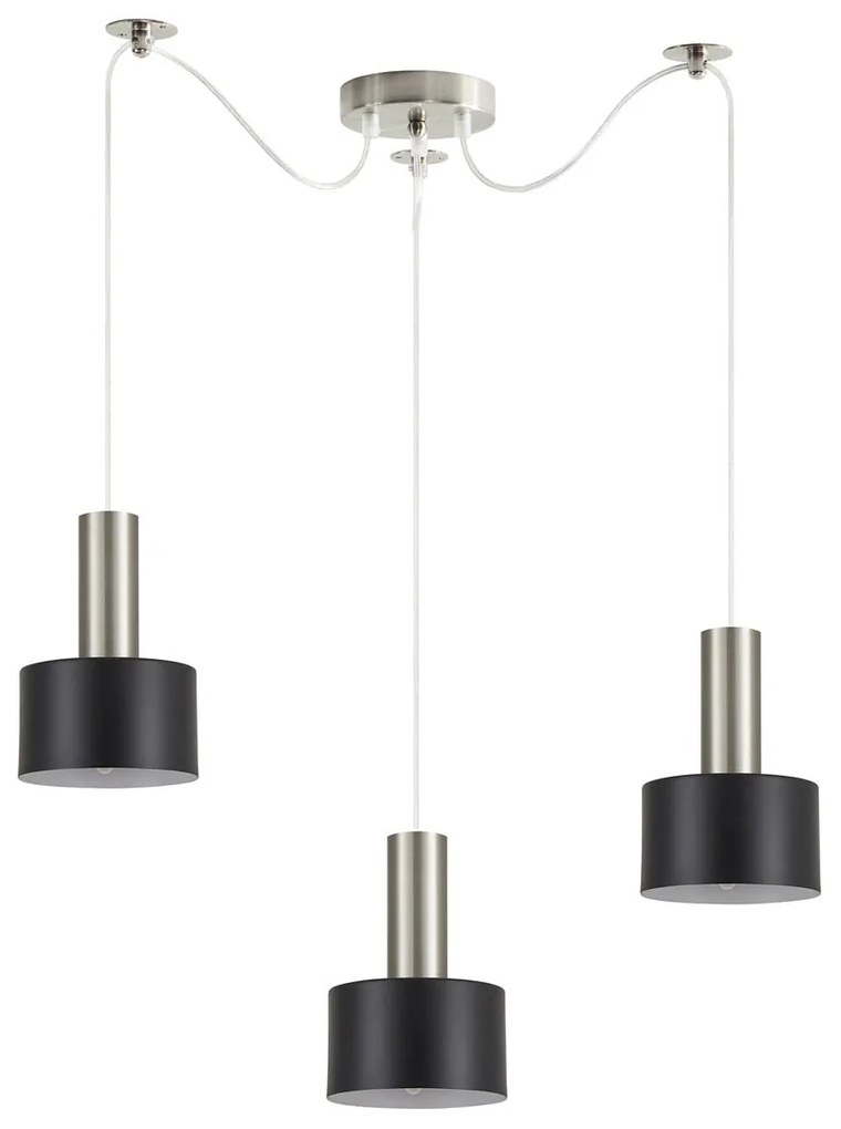 Φωτιστικό Οροφής Τρίφωτο Homelighting 77-8451 Nickel/Black