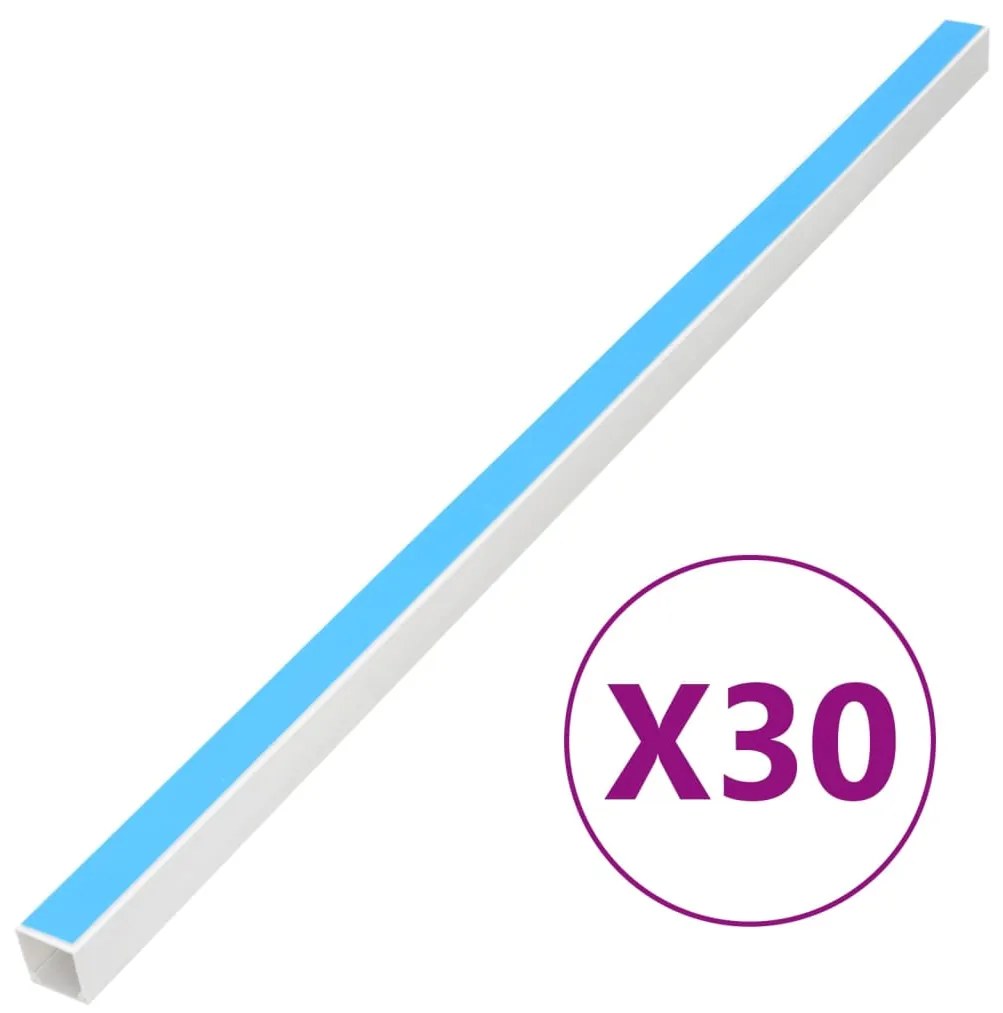 vidaXL Κανάλι Καλωδίων Αυτοκόλλητο 30 x 15 χιλ. 30 μ. από PVC