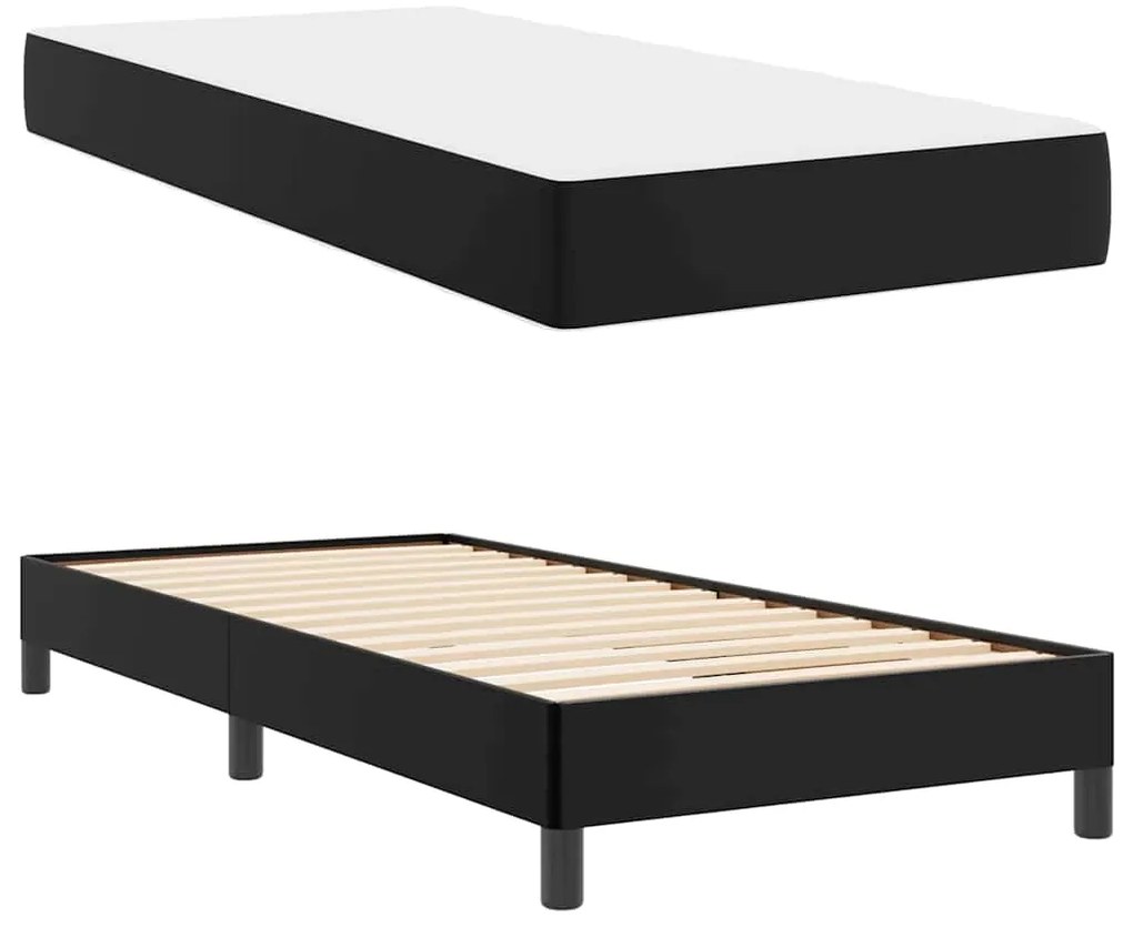 vidaXL Σκελετός Κρεβατιού με στρώμα Μαύρο 100 x 200 cm ύφασμα