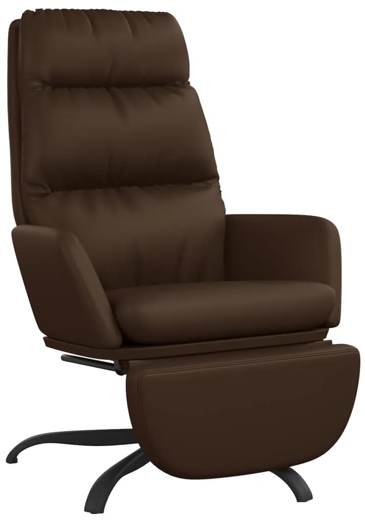 vidaXL Πολυθρόνα Relax Καφέ από Συνθετικό Δέρμα με ένα Υποπόδιο