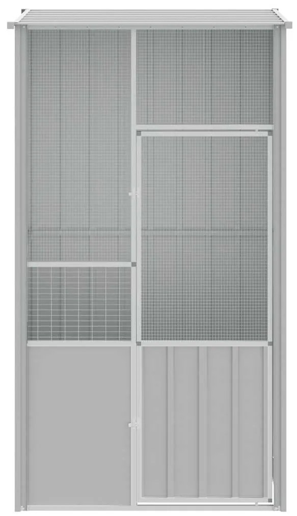 vidaXL Κλουβί Πουλιών Γκρι 115x78x200 εκ. από Γαλβανισμένο Χάλυβα