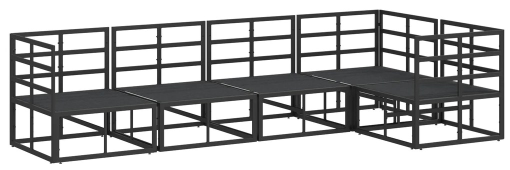 vidaXL Σετ Καναπέ Κήπου 5 pcs Μαύρο 283 x 143 x 71 εκ. Αλουμίνιο