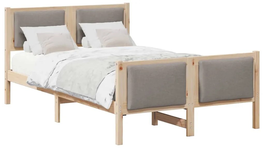 vidaXL Σκελετός Κρεβατιού με κεφαλάρι Taupe 120 x 200 cm ύφασμα